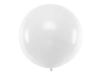 Balon rotund 1 m, Alb Pastel