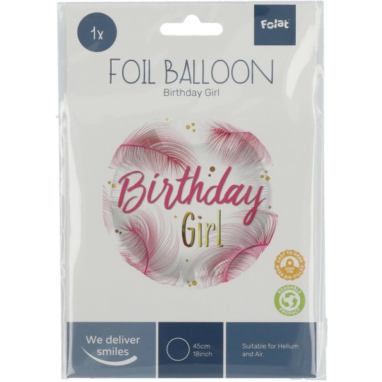 Balon Heliu - Girl Feathers - Folat