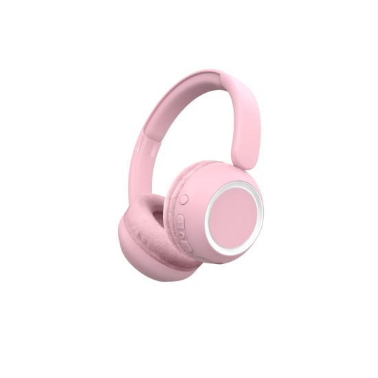 Casti Audio Wireless - Roz cu Lumini - Lalarma Casti Audio Wireless - Roz cu Lumini - Lalarma