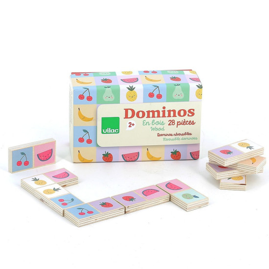 Joc domino reversibil din lemn - Fructe si Legume - Vilac