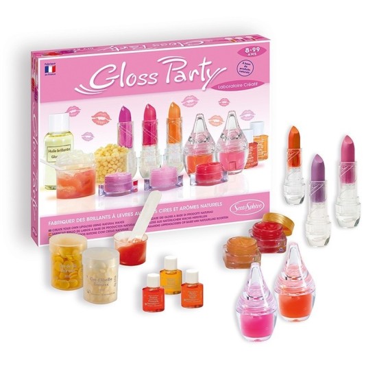 Gloss Party - Kit de realizat strugurel natural de buze - Sentosphere