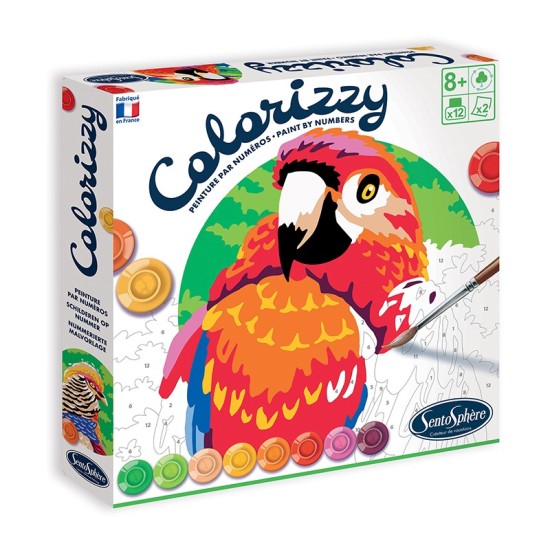 Kit creativ pictura pe numere - Colorizzy Papagali - Sentosphere