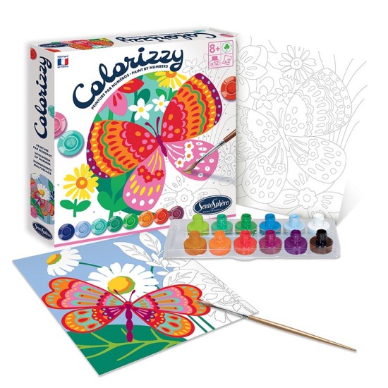 Kit creativ pictura pe numere - Colorizzy Fluturi - Sentosphere