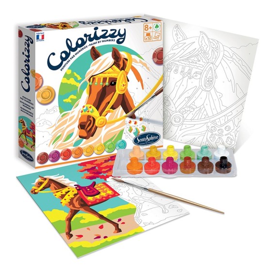 Kit creativ pictura pe numere - Colorizzy Cai - Sentosphere