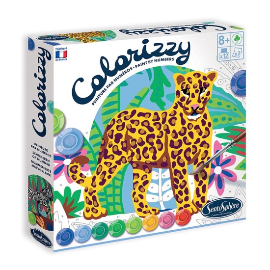 Kit creativ pictura pe numere - Colorizzy Zebra si Leopard - Sentosphere