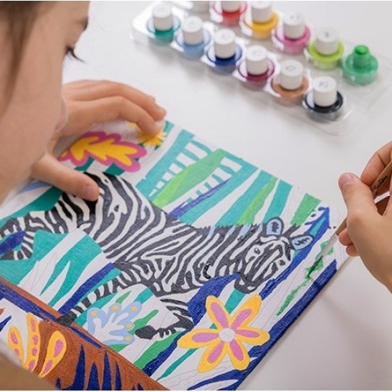 Kit creativ pictura pe numere - Colorizzy Zebra si Leopard - Sentosphere