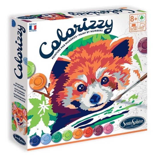 Kit creativ pictura pe numere - Colorizzy Panda rosu si Shiba - Sentosphere