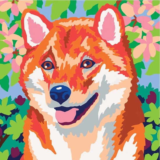 Kit creativ pictura pe numere - Colorizzy Panda rosu si Shiba - Sentosphere