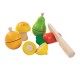 Set fructe si legume de taiat din lemn - Joc de rol - Plan Toys