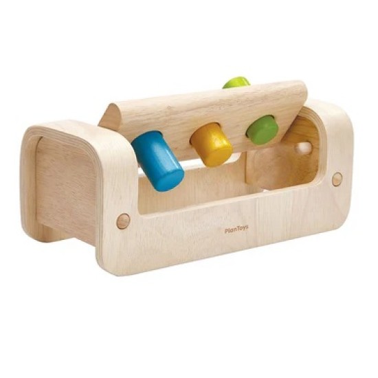 Banc de lucru cu cilindri si ciocan din lemn - Plan Toys