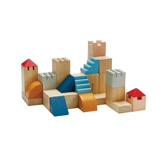 Cuburi creative din lemn - Joc pentru construit - Plan Toys