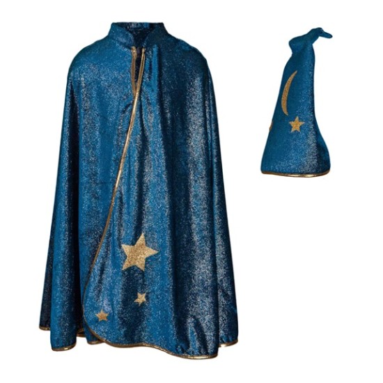 Costum pelerina si palarie de vrajitor / magician, 5-6 ani - Starry Night - Great Pretenders