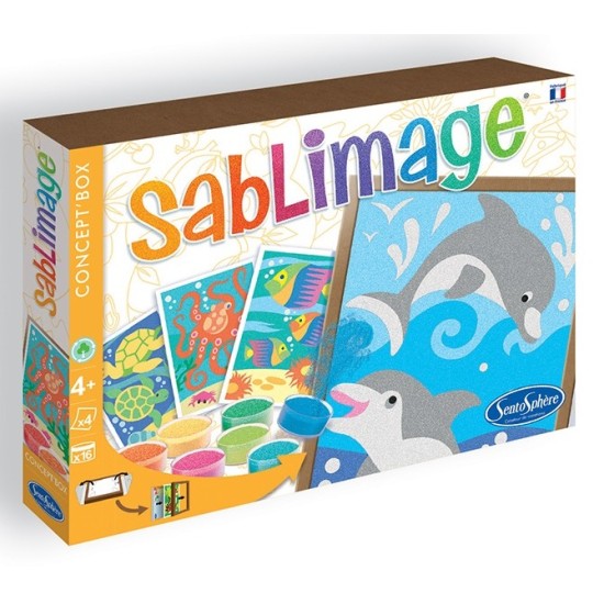 Kit creativ cu nisip colorat - Sablimage Pesti si Delfini - Sentosphere