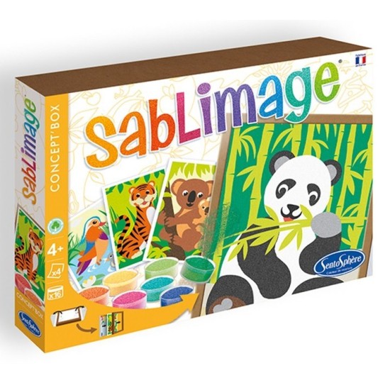 Kit creativ cu nisip colorat - Sablimage Animale in pericol - Sentosphere