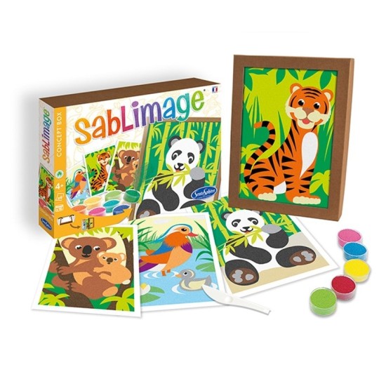 Kit creativ cu nisip colorat - Sablimage Animale in pericol - Sentosphere