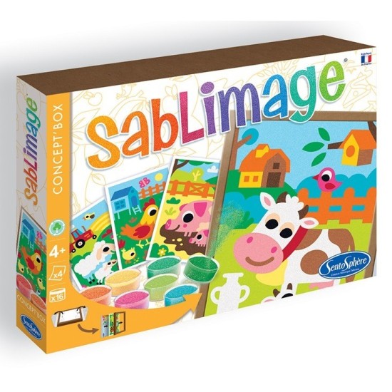 Kit creativ cu nisip colorat - Sablimage Animale de la Ferma - Sentosphere