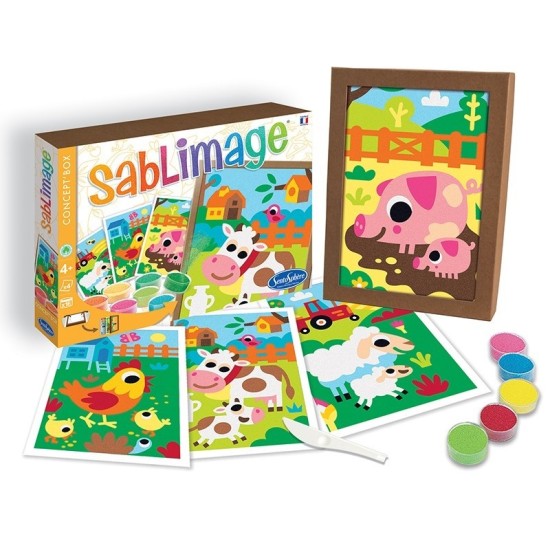 Kit creativ cu nisip colorat - Sablimage Animale de la Ferma - Sentosphere