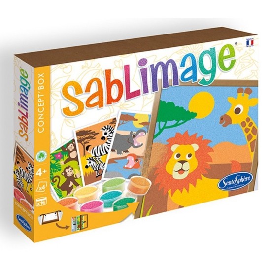 Kit creativ cu nisip colorat - Sablimage Fauna Africii - Sentosphere