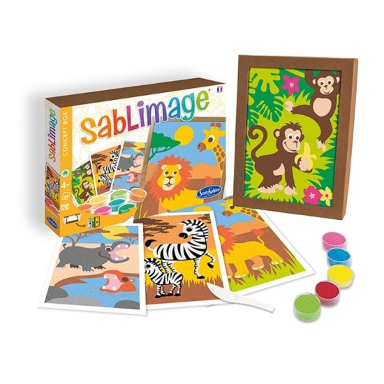 Kit creativ cu nisip colorat - Sablimage Fauna Africii - Sentosphere