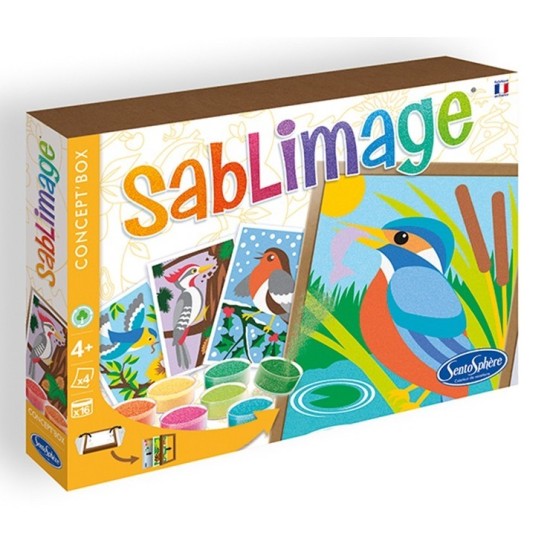 Kit creativ cu nisip colorat - Sablimage Pasari - Sentosphere