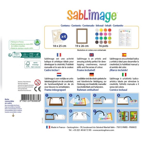 Kit creativ cu nisip colorat - Sablimage Pasari - Sentosphere