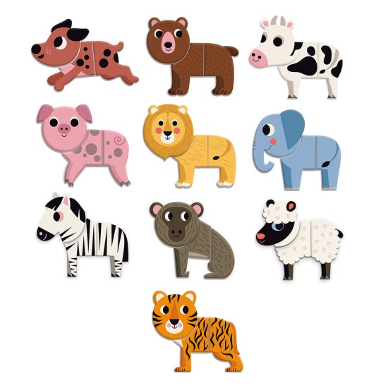 Animale haioase magnetice din lemn - 30 piese - Vilac Animale haioase magnetice din lemn - 30 piese - Vilac