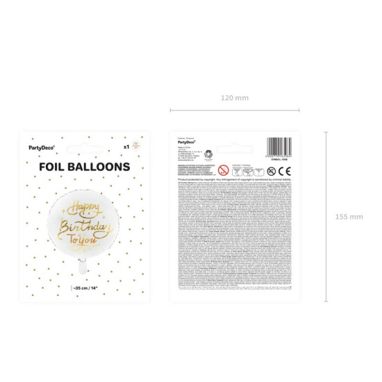 Balon Heliu - Happy Birthday Auriu - Party Deco