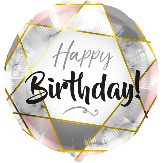 Balon Heliu - Happy Birthday Marble - Folat