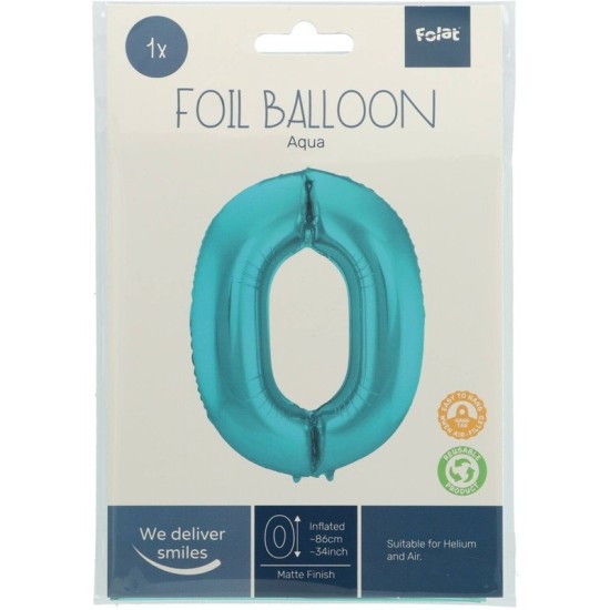 Balon Heliu Aqua Pastel Numar 0