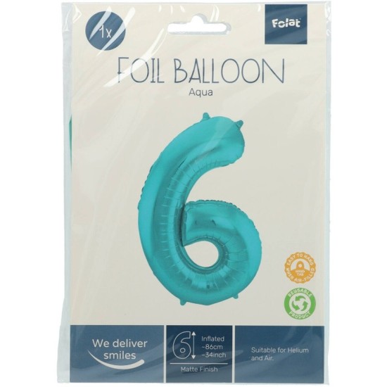 Balon Heliu Aqua Pastel Numar 6