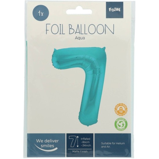 Balon Heliu Aqua Pastel Numar 7