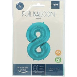 Balon Heliu Aqua Pastel Numar 8