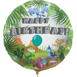 Balon Heliu Dino Happy Birthday