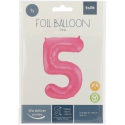 Balon Heliu Pink Pastel Numar 5