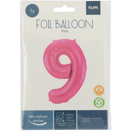 Balon Heliu Pink Pastel Numar 9