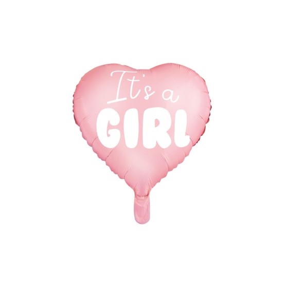 Balon Inima Roz It's A Girl 45 cm