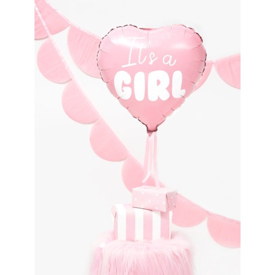 Balon Inima Roz It's A Girl 45 cm