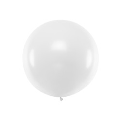 Balon rotund 1 m, Alb Pastel