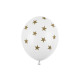 Set 6 Baloane din latex - Alb cu Stelute 30 cm - Party Deco