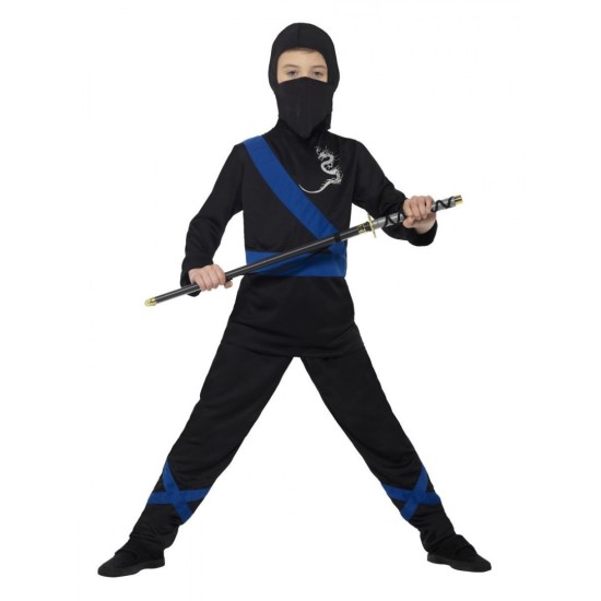 Costum Ninja Albastru Baiat S (4-6 ani)