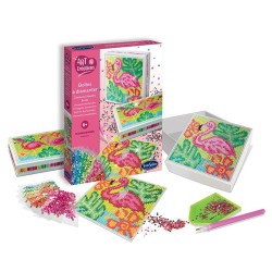 Kit creativ - Cutii cu strasuri, Flamingo