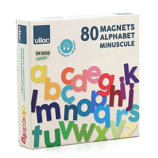 Litere minuscule magnetice din lemn - Vilac Litere minuscule magnetice din lemn - Vilac