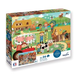 Puzzle Ferma si Oras 2x24 Pcs