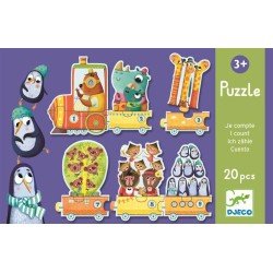 Puzzle Trenulețul cu animale numărate