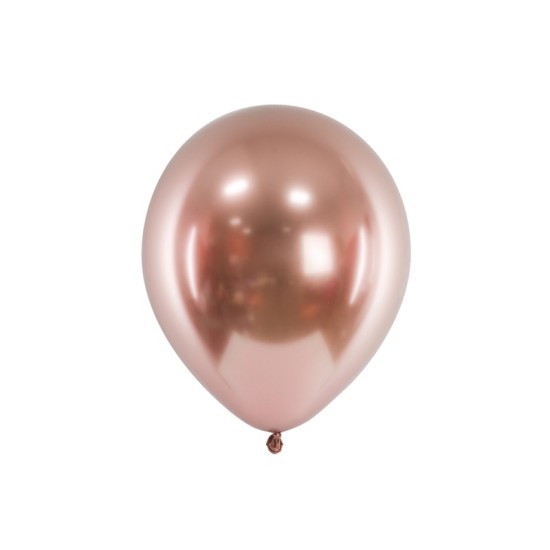 Set 10 baloane latex Glossy Rose Gold, 30 cm