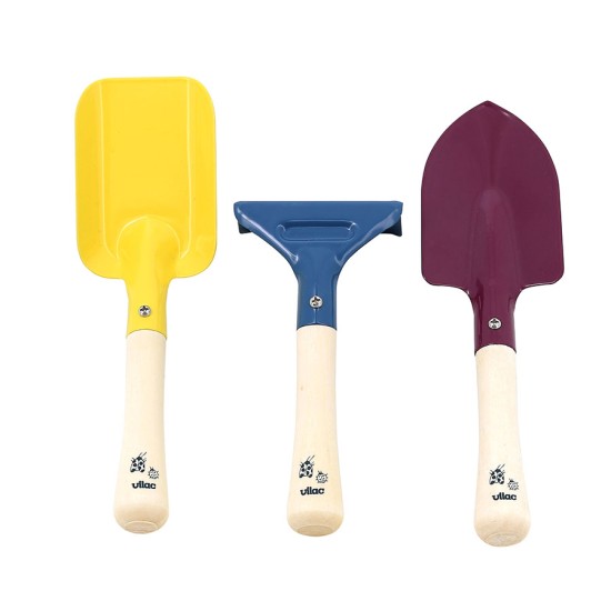 Set de 3 ustensile de gradinarit pentru copii - harlet, lopata si grebla - Vilac Set de 3 ustensile de gradinarit pentru copii - harlet, lopata si grebla - Vilac