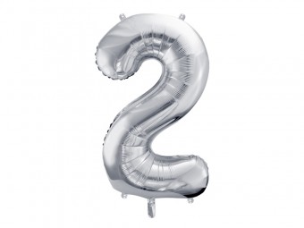Balon Argintiu 86 cm Cifra 2