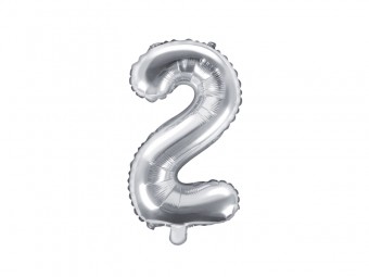 Balon Argintiu 35 cm Cifra 2
