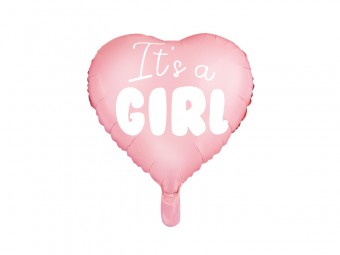 Balon Inima Roz It's A Girl 45 cm