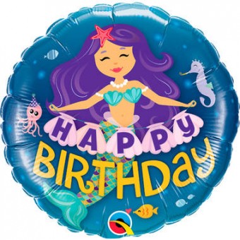 Balon Sirena Happy Birthday 45 cm